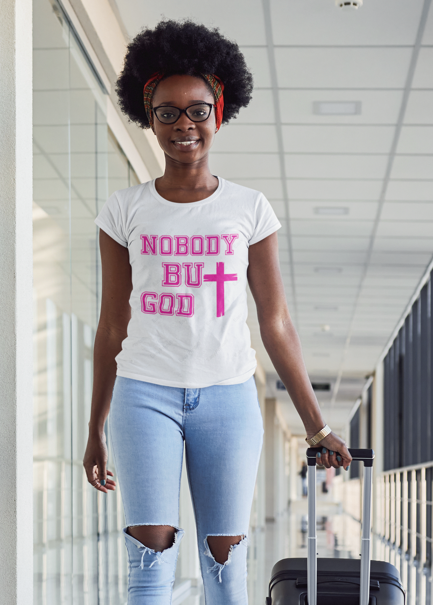 UNISEX NOBODY BUT GOD  - CROSS TEE IN  MANY COLORS